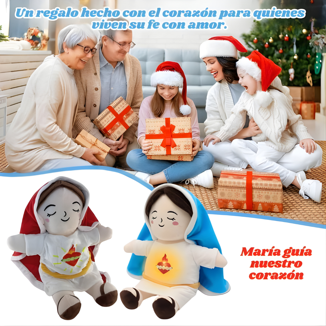 Peluche de Virgen María que respira