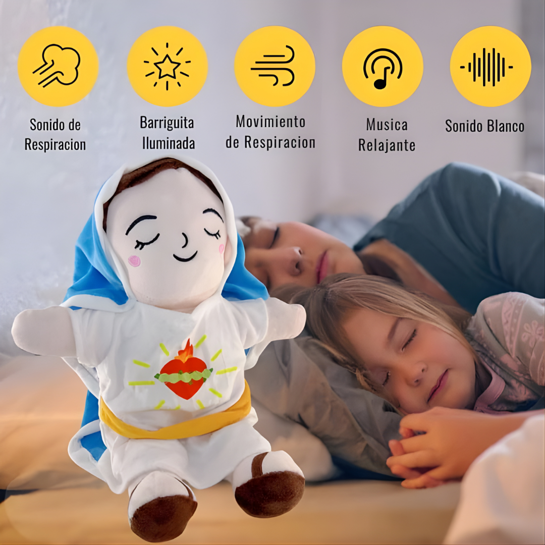 Peluche de Virgen María que respira